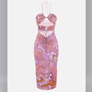 NEW WELOOC Hollow Out Drawstring Midi 2 piece set